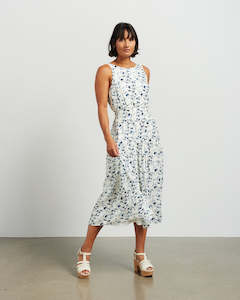 Ingrid Dress - Indigo Petals