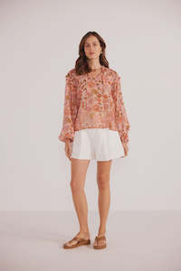 Mink Pink: Amelia LS Blouse -Peaflo