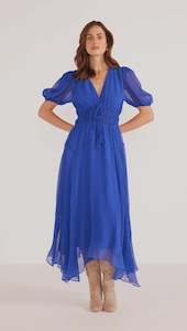 Lily Hanky Hem Midi Dress -Sapphire