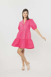 Reflective Mini Dress -Hot Pink