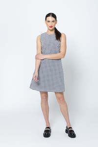 Leila Luca: Vitility Shift Dress -Black/White Gingham