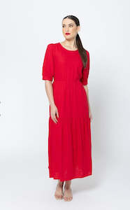 Prediction SS Maxi Dress -Red