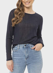 Staple L/S Mesh Top -Navy