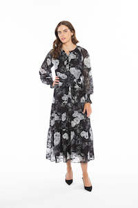 Perceptive Maxi Dress - B/W Floral