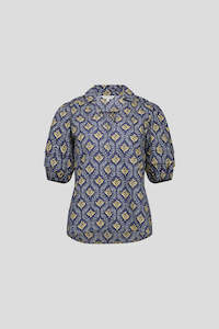 Elena Top - Blue Motif