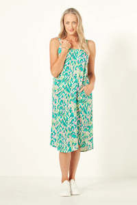 Maddie Dress - Teal Print