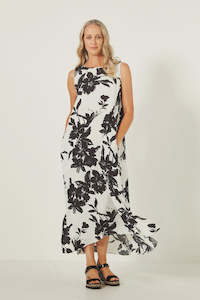 Ana Dress -Black & White Print