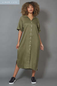 Sale: Studio Shirt Dress -Khaki