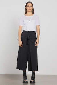 Lexi Wide Leg Crop Pant - Black