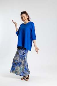 Jellicoe: Pleat Back Top -Cobalt