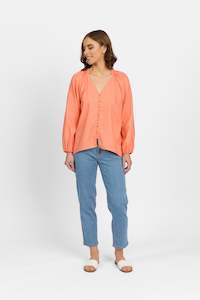 Portia Shirt -Coral