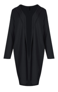 Draped Hooded Cardi -Black