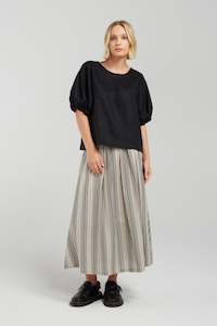 Poet Skirt - Black Stripe