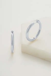 Kendall Brushed Hoop Large - Silver