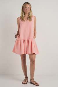 Somerset S/Less Frill Hem Mini Dress -Peach