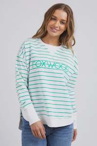 Simplified Stripe Crew -Neon Mint