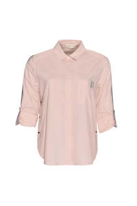 Mixed Media Shirt-Blush