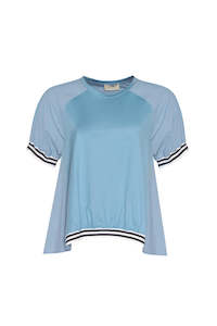 Madly Sweetly: Mixed Media Tee - Sky Blue