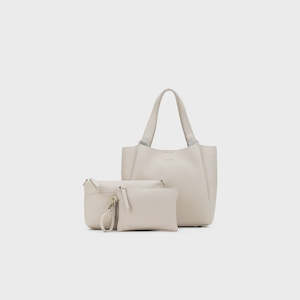 Grande Evelyn 3 Piece Hobo Tote -Oatmeal