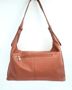 Hobo Pebble Leather Shoulder Bag - Cinnamon