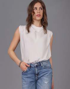 Drape Front Top - White