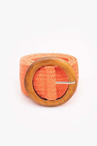 Rattan Stretch Belt - Orange