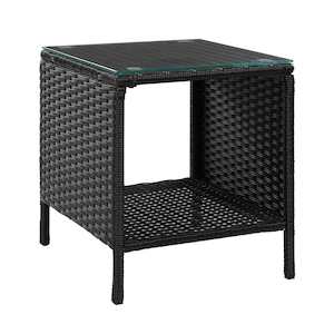 Gardeon Side Table Coffee Patio Outdoor Furniture Rattan Desk Indoor Garden Black