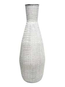 Whitewash Iron Vase - 120cms