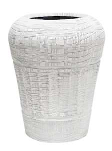 Whitewash Iron Vase - 57cms