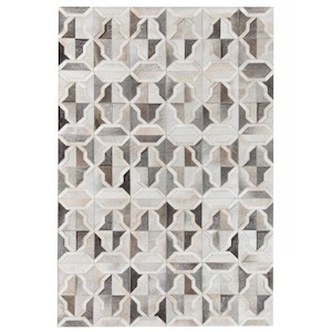 Furniture: Corbit Leather Rug 200X300 GREY/WHITE