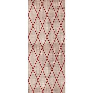 Furniture: Opale Poly Rug 80X300 CROSS SILVER RED