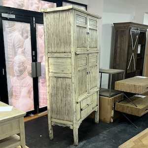 Antique Rustic Bamboo Cabinet