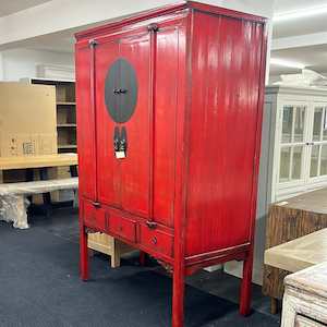 Antique Red Asian Cabinet