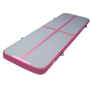 Furniture: Everfit 3m x 1m Air Track Mat Gymnastic Tumbling Pink and Grey