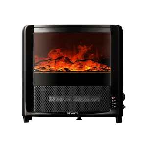 Furniture: Devanti Electric Fireplace 3D Flame Effect Timer Portable Indoor Heater 2000W