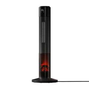 Furniture: Devanti Electric Ceramic Tower Heater 3D Flame Oscillating Remote Control 2000W