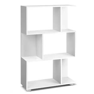 Furniture: Artiss 3 Tier Zig Zag Bookshelf - White