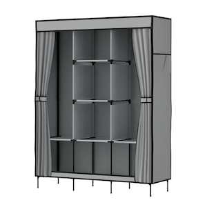 Artiss Clothes Wardrobe Closet Storage Large Portable Organiser with Shelf Grey