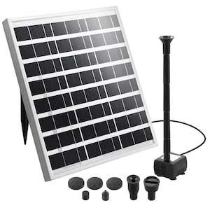 Furniture: Solar Pond Pump Powered Outdoor Garden Water Pool Kit Large Panel 8.2 FT