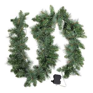 Furniture: Jingle Jollys 1.8M Christmas Garland with Pre-lit LED Lights Xmas Tree Decor