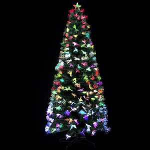 Jingle Jollys Christmas Tree 1.8M 6FT LED Xmas Multi Colour Lights Optic Fibre