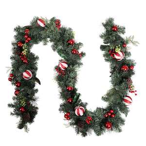 Furniture: Jingle Jollys 2.7M 9FT Christmas Garland with Ornament Xmas Tree Decor