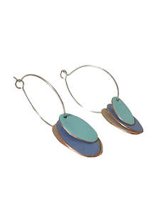 Design services: Hoops & Drops Earrings - Sand, Pigeon, Turquoise