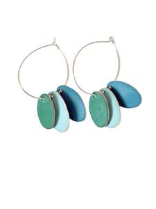 Hoops & Drops Earrings - Dark Turquoise, Light, Turquoise, Green