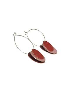 Design services: Hoops & Drops Earrings - Dark Red, Pink, Red