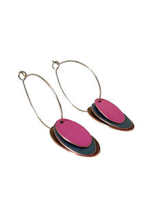 Design services: Hoops & Drops Earrings - Brown, Dark Grey, Pink