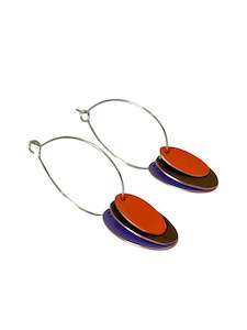 Hoops & Drops Earrings - Violet, Brown, Orange