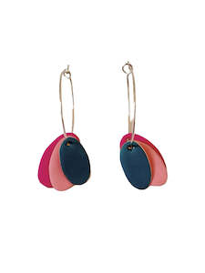 Hoops & Drops Earrings - Neon, Pink, Dark Turquoise