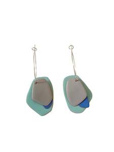 Design services: Lou Drop Earrings - Turquoise, Light Blue, Grey