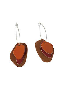 Lou Drop Earrings - Cognac, Red, Orange